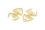 Brass Spider Charm, 10 Raw Brass Spider Shaped Charms With 1 Loop (32x21x0.60mm) A4309