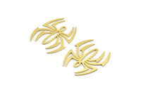 Brass Spider Charm, 12 Raw Brass Spider Shaped Charms With 1 Loop (24.5x21.5x0.60mm) A4307