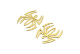 Brass Spider Charm, 12 Raw Brass Spider Shaped Charms With 1 Loop (24.5x21.5x0.60mm) A4307