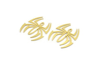 Brass Spider Charm, 12 Raw Brass Spider Shaped Charms With 1 Loop (24.5x21.5x0.60mm) A4307