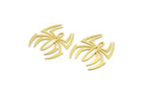 Brass Spider Charm, 12 Raw Brass Spider Shaped Charms With 1 Loop (24.5x21.5x0.60mm) A4307