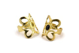 Brass Royal Ring, 2 Raw Brass Royal Rings With 1 Stone Settings - Pad Size 6x4mm N2117