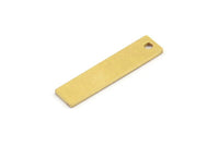 Brass Rectangle Charm, 12 Raw Brass Rectangle Charms With 1 Hole, Brass Pendants (26x6x1mm) A4118