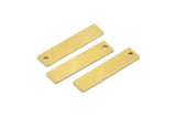 Brass Rectangle Charm, 12 Raw Brass Rectangle Charms With 1 Hole, Brass Pendants (26x6x1mm) A4118
