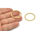 29.5mm Circle Connector, 10 Raw Brass Circle Connectors (29.5x2x1mm) A4119