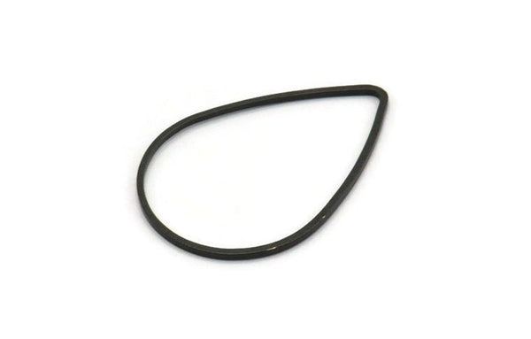 Black Drop Connector, 25 Oxidized Brass Black Drop Connectors (32x22x0.8mm) Bs 1137 S178