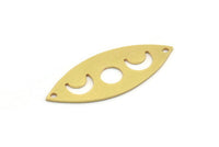 Pirinç Markiz Tılsımı, 2 Delikli, Bağlantı Parçalı, 8 Ham Pirinç Hilal Desenli Markiz Şekilli Tılsım (39x15x0,80 mm) A4141