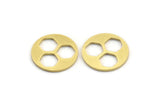 Brass Round Charm, 12 Raw Brass Hexagon Patterned Round Shape Charms, Charm Pendants, Blank Findings (17x1mm) A4144