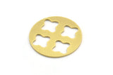 Brass Round Charm, 6 Raw Brass Positive Patterned Round Shape Charms, Charm Pendants, Blank Findings (28x1mm) A4143