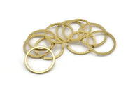 19mm Circle Connectors - 50 Raw Brass Circle Connectors (19x1x1mm) Bs 1095