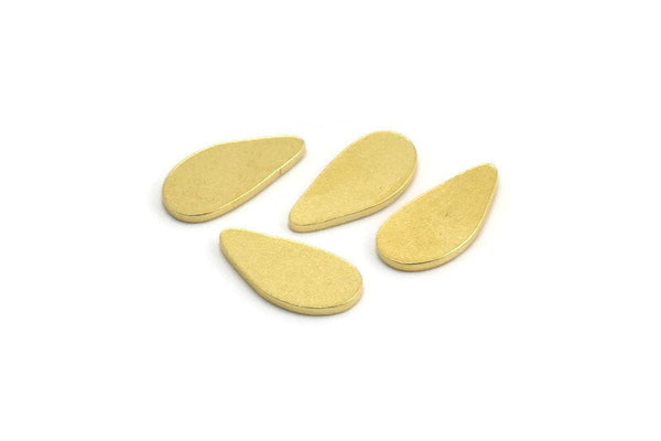 Brass Drop Blank, 24 Raw Brass Drop Blanks, Drop Charms (14x7x1mm) A4125