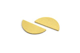 Semi Circle Blank, 24 Raw Brass Half Moon Blanks, Stamping Blanks (16x7x1mm) A4135