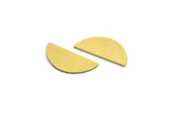 Semi Circle Blank, 24 Raw Brass Half Moon Blanks, Stamping Blanks (16x7x1mm) A4135