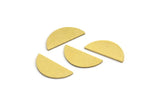Semi Circle Blank, 24 Raw Brass Half Moon Blanks, Stamping Blanks (16x7x1mm) A4135
