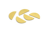 Semi Circle Blank, 24 Raw Brass Half Moon Blanks, Stamping Blanks (16x7x1mm) A4135