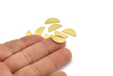 Semi Circle Blank, 24 Raw Brass Half Moon Blanks, Stamping Blanks (16x7x1mm) A4135