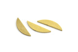 Semi Circle Blank, 24 Raw Brass Half Moon Blanks, Stamping Blanks (22x5x1mm) A4134