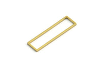 Pirinç Dikdörtgen Halka, 24 Ham Pirinç Açık Dikdörtgen Bağlantı Parçası (8x28x1mm) A4126
