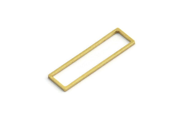 Pirinç Dikdörtgen Halka, 24 Ham Pirinç Açık Dikdörtgen Bağlantı Parçası (8x28x1mm) A4126