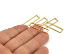 Pirinç Dikdörtgen Halka, 24 Ham Pirinç Açık Dikdörtgen Bağlantı Parçası (8x28x1mm) A4126