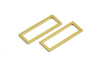 Brass Rectangle Ring, 12 Raw Brass Open Rectangle Connectors (32x12x1x2mm) A4120