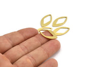 Brass Marquise Blank, 12 Raw Brass Diamond Shape Charms, Connectors (23x12x1mm) A4127