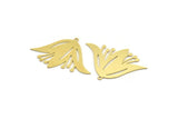 Brass Tulip Charm, 6 Raw Brass Tulip Charms With 1 Loop, Pendant Charms (37x26x0.60mm) A3409