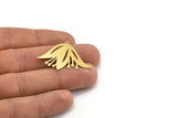 Brass Tulip Charm, 6 Raw Brass Tulip Charms With 1 Loop, Pendant Charms (37x26x0.60mm) A3409