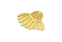 Brass Flower Charm, 8 Raw Brass Flower Charms, Charm Pendants (22x28x0.60mm) A4321