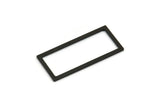 Black Rectangle Ring, 6 Oxidized Black Brass Open Rectangle Connectors (38x18x1x2mm) A4122 S1204