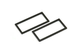Black Rectangle Ring, 6 Oxidized Black Brass Open Rectangle Connectors (38x18x1x2mm) A4122 S1204
