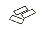 Black Rectangle Ring, 6 Oxidized Black Brass Open Rectangle Connectors (38x18x1x2mm) A4122 S1204