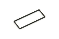 Black Rectangle Ring, 12 Oxidized Black Brass Open Rectangle Connectors (14x34x1mm) A4123 S1205