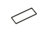 Black Rectangle Ring, 12 Oxidized Black Brass Open Rectangle Connectors (14x34x1mm) A4123 S1205