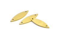 Pirinç Markiz Tılsımı, 2 Delikli 12 Ham Pirinç Markiz Tılsımı, Bağlantı Elemanları (25x7x0,80 mm) A4041