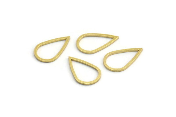 Brass Drop Connector, 50 Raw Brass Drop Connectors (9x15x0.8mm) A4138