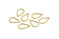 Brass Drop Connector, 50 Raw Brass Drop Connectors (9x15x0.8mm) A4138
