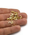 Crescent Moon Charm, 250 Raw Brass Tiny Crescent Moon Charms With 1 Loop, Earrings, Findings (7x4x0.80mm) D0752