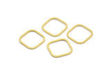 Kare Pirinç Charm, 50 Ham Pirinç Kare Bağlantı Parçası (14x0,80 mm) A4150