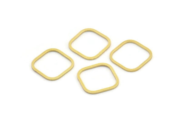 Kare Pirinç Charm, 50 Ham Pirinç Kare Bağlantı Parçası (14x0,80 mm) A4150