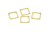 Brass Square Charm, 24 Raw Brass Square Charms With 1 Hole (16x0.80mm) A4155