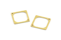 Pirinç Kare Charm, 2 Delikli 24 Ham Pirinç Kare Charm, Bağlantı Elemanları (16x0,80 mm) A4154
