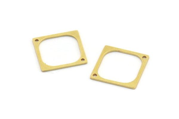 Pirinç Kare Charm, 2 Delikli 24 Ham Pirinç Kare Charm, Bağlantı Elemanları (16x0,80 mm) A4154