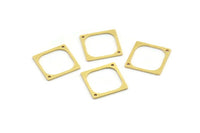 Pirinç Kare Charm, 2 Delikli 24 Ham Pirinç Kare Charm, Bağlantı Elemanları (16x0,80 mm) A4154