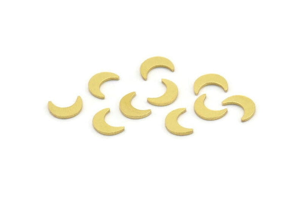 Brass Moon Blank, 100 Raw Brass Crescent Moon Blanks, Brass Blanks (8x3x0.80mm) A4132