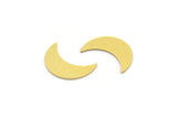 Brass Moon Blank, 24 Raw Brass Crescent Moon Blanks, Brass Blanks (14x5x0.60mm) A4157