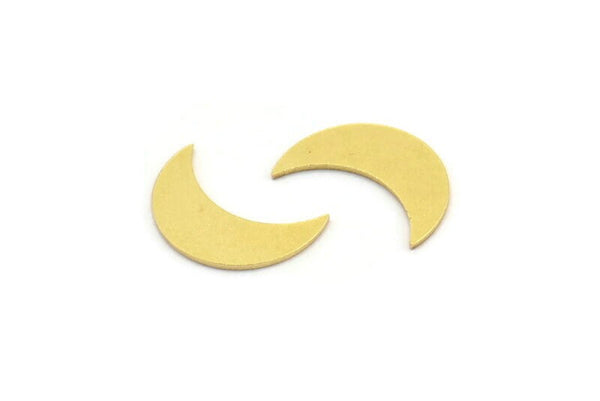 Brass Moon Blank, 24 Raw Brass Crescent Moon Blanks, Brass Blanks (14x5x0.60mm) A4157