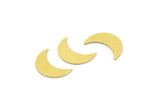 Brass Moon Blank, 24 Raw Brass Crescent Moon Blanks, Brass Blanks (14x5x0.60mm) A4157