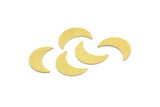 Brass Moon Blank, 24 Raw Brass Crescent Moon Blanks, Brass Blanks (14x5x0.60mm) A4157