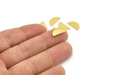 Semi Circle Blank, 24 Raw Brass Half Moon Blanks Without Holes (13x7x0.60mm) A4158